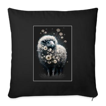Sheep wool Sheep's wool Dandelion - Sofa pillowcase 17,3'' x 17,3'' (45 x 45 cm) - black - Front