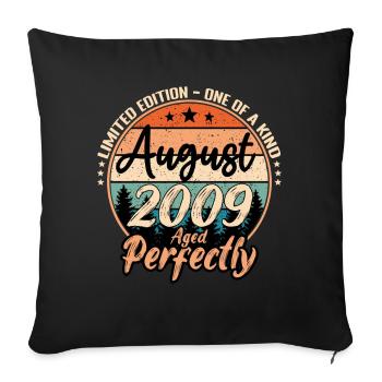 Août 2009 anniversaire 2009 légendes Août - Housse de coussin décorative 45 x 45 cm - noir - Devant