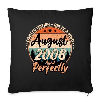 Août 2008 anniversaire 2008 légendes Août - Housse de coussin décorative 45 x 45 cm - noir - Devant