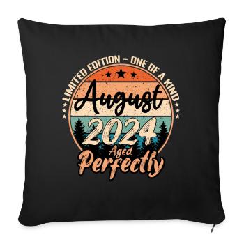 August 2024 anniversary 2024 legends August - Sofa pillowcase 17,3'' x 17,3'' (45 x 45 cm) - black - Front