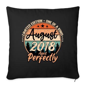 Août 2018 anniversaire 2018 légendes Août - Housse de coussin décorative 45 x 45 cm - noir - Devant