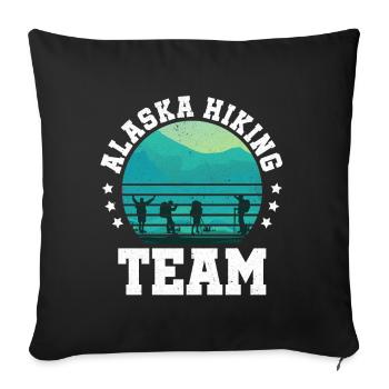 Alaska Hiking Team Mountain Camper Trekking Randonneurs - Housse de coussin décorative 45 x 45 cm - noir - Devant