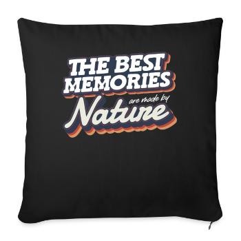 La nature fait les meilleurs souvenirs de - Housse de coussin décorative 45 x 45 cm - noir - Devant