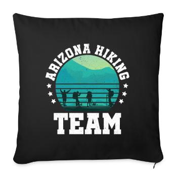 Arizona Hiking Team Mountain Camper Trekking Randonneurs - Housse de coussin décorative 45 x 45 cm - noir - Devant