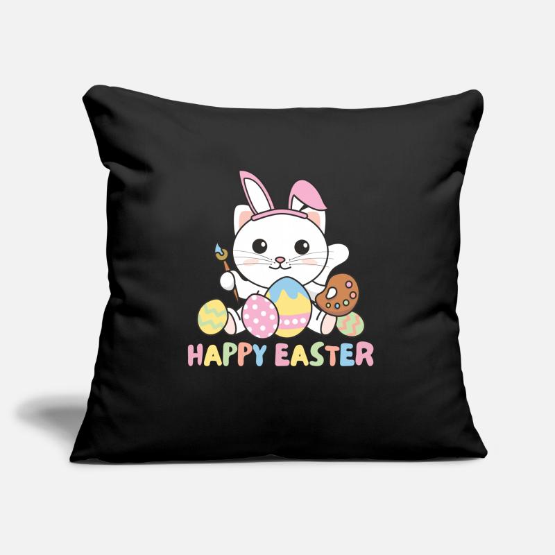 happy easter cute cat Easter with Easter eggs Sofa pillowcase 17,3'' x 17,3'' (45 x 45 cm)