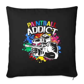 Paintball Addict Coloré Couleur Équipe Sports Paintball - Housse de coussin décorative 45 x 45 cm - noir - Devant