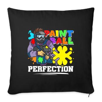 Paintball Perfection Color Team Sports Player - Sofa pillowcase 17,3'' x 17,3'' (45 x 45 cm) - black - Front