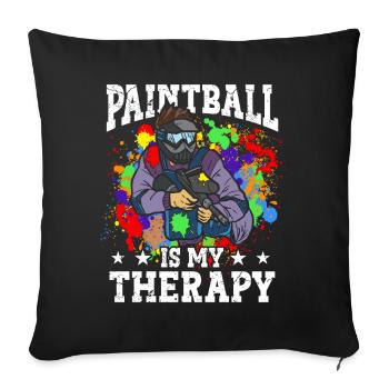Le paintball est mon joueur de sport couleur thérapeutique - Housse de coussin décorative 45 x 45 cm - noir - Devant