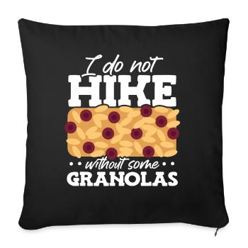 Je ne fais pas de randonnée sans Granolas Foodie - Housse de coussin décorative 45 x 45 cm - noir - Devant