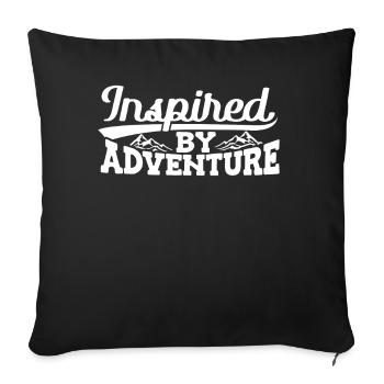 Inspiré par Abenteuer Berg Camping Wanderer - Housse de coussin décorative 45 x 45 cm - noir - Devant
