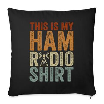 Ceci est mon radio amateur - Housse de coussin décorative 45 x 45 cm - noir - Devant