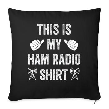 Ceci est mon radio amateur - Housse de coussin décorative 45 x 45 cm - noir - Devant