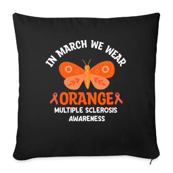 In March We Wear Orange - Sofa pillowcase 17,3'' x 17,3'' (45 x 45 cm) - black - Front