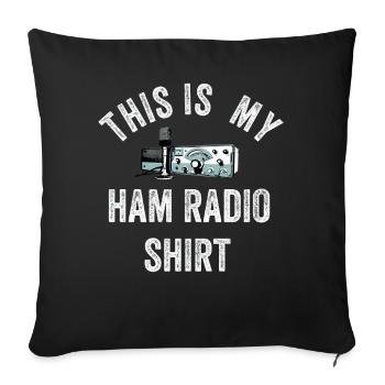 Ceci est mon radio amateur - Housse de coussin décorative 45 x 45 cm - noir - Devant