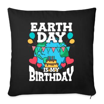 Le Jour de la Terre est ma fête d’anniversaire - Housse de coussin décorative 45 x 45 cm - noir - Devant