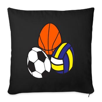Sport Fußball Leichtathletik Basketball - Sofakissenbezug 45 x 45 cm - Schwarz - Vorne