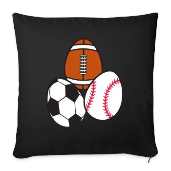 American Football Fußball Sport Baseball - Sofa pillowcase 17,3'' x 17,3'' (45 x 45 cm) - black - Front