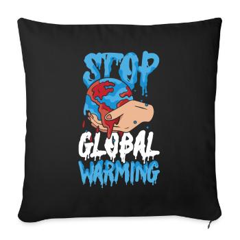 Stop au réchauffement climatique - Dame Nature - Journée - Housse de coussin décorative 45 x 45 cm - noir - Devant