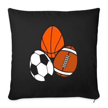 American Football Sport Soccer Basketball - Sofa pillowcase 17,3'' x 17,3'' (45 x 45 cm) - black - Front