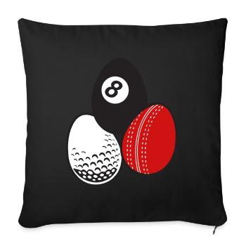 Queue Sport Billard Cricket Golf Ostereier Bälle - Sofakissenbezug 45 x 45 cm - Schwarz - Vorne