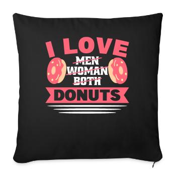 Aroace Agender Asexual Flag Pride LGBTQ Donuts - Sofa pillowcase 17,3'' x 17,3'' (45 x 45 cm) - black - Front
