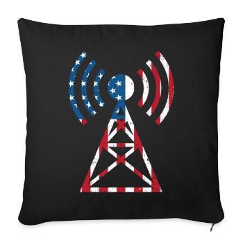 Meine Antenne ist größer als Ihre - Sofakissenbezug 45 x 45 cm - Schwarz - Vorne