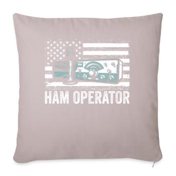 Ham Operator US Flag - Sofa pillowcase 17,3'' x 17,3'' (45 x 45 cm) - light taupe - Front