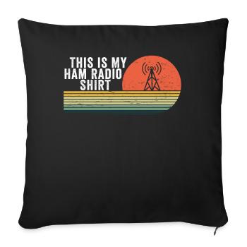 Ceci est mon radio amateur - Housse de coussin décorative 45 x 45 cm - noir - Devant