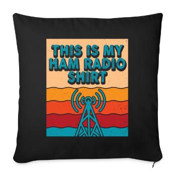 Ceci est mon radio amateur - Housse de coussin décorative 45 x 45 cm - noir - Devant