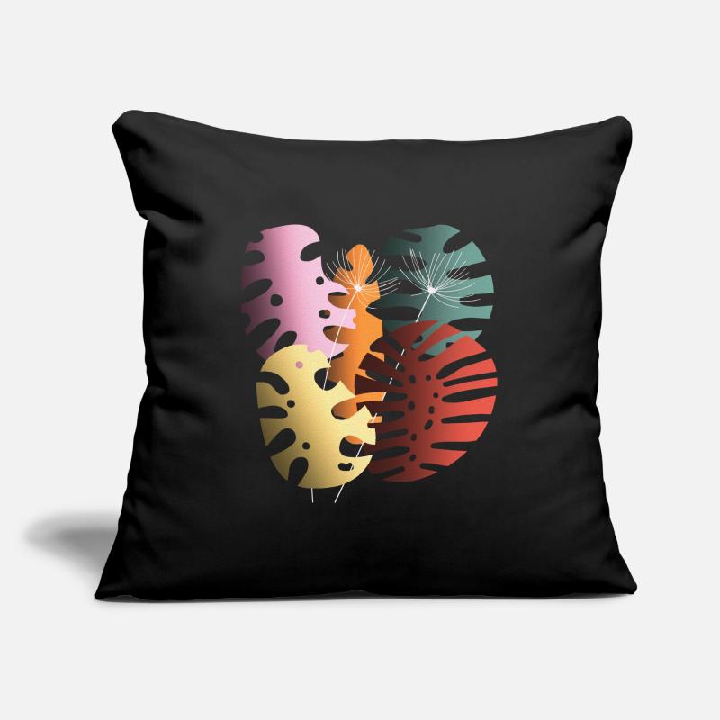 Monstera quitte Boho Design Boho Monstera Housse de coussin décorative 45 x 45 cm