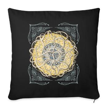 Étoile de mer botanique vintage, étoile de mer mandala - Housse de coussin décorative 45 x 45 cm - noir - Devant