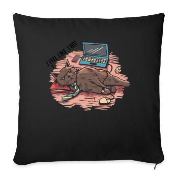 It's good, I'm fine, all is well, - Sofa pillowcase 17,3'' x 17,3'' (45 x 45 cm) - black - Front
