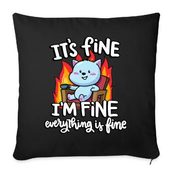 Je vais bien tout est bon potelé drôle - Housse de coussin décorative 45 x 45 cm - noir - Devant