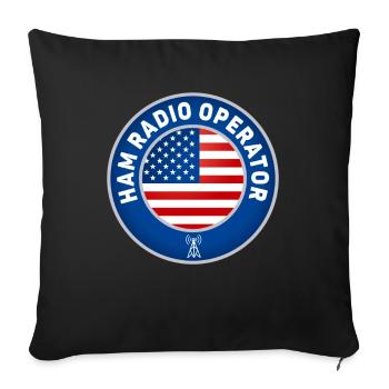 Ham Radio Operator US Flag - Sofa pillowcase 17,3'' x 17,3'' (45 x 45 cm) - black - Front