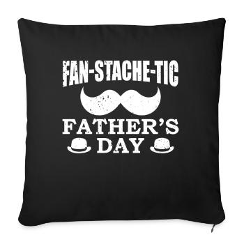 Fan-stache-tic Vater Hut Schnurrbart Dekoration - Sofakissenbezug 45 x 45 cm - Schwarz - Vorne