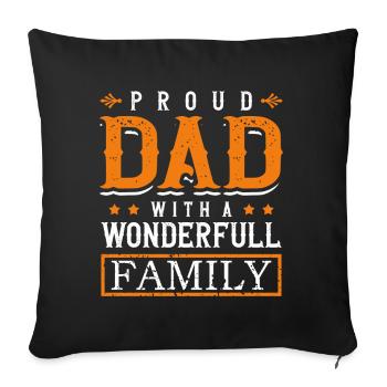 Père fier avec une famille merveilleuse Stolz - Housse de coussin décorative 45 x 45 cm - noir - Devant