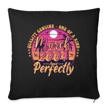 March 2004 anniversary 2004 Retro 2004 March - Sofa pillowcase 17,3'' x 17,3'' (45 x 45 cm) - black - Front