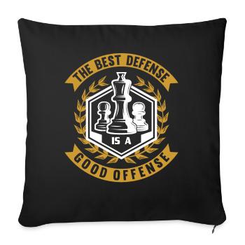 Schach Schachfigur König Bauer Traum - Sofakissenbezug 45 x 45 cm - Schwarz - Vorne