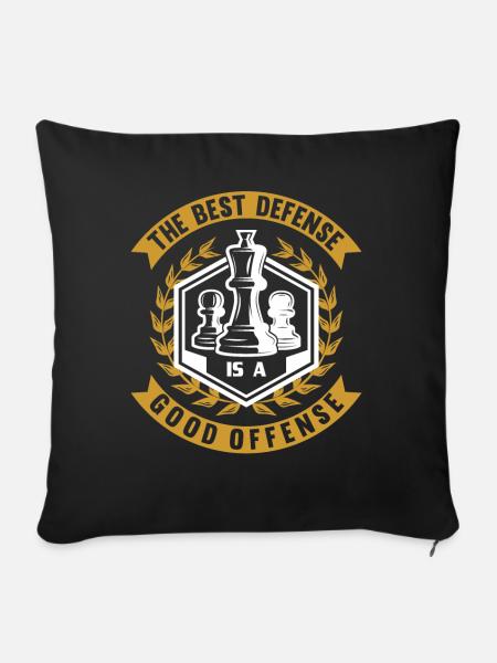 Schach Schachfigur König Bauer Traum - Sofakissenbezug 45 x 45 cm - Schwarz
