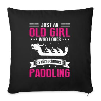 Dragon Boat Trainer and Dragon Boat - Sofa pillowcase 17,3'' x 17,3'' (45 x 45 cm) - black - Front