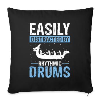 Dragon Boat Paddling for Dragon Boat Race Festival - Sofa pillowcase 17,3'' x 17,3'' (45 x 45 cm) - black - Front