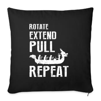 Dragon Boat Crew and Dragon Boat Riding - Sofa pillowcase 17,3'' x 17,3'' (45 x 45 cm) - black - Front