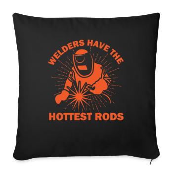 Les soudeurs ont la silhouette de soudeur de tiges les plus chaudes - Housse de coussin décorative 45 x 45 cm - noir - Devant