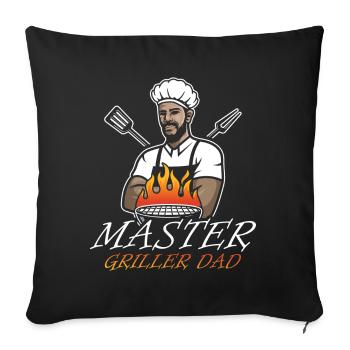 Master Griller Dad Grill Pan Decor Foodie - Sofa pillowcase 17,3'' x 17,3'' (45 x 45 cm) - black - Front