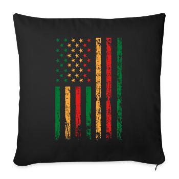 African-American flag holiday - Sofa pillowcase 17,3'' x 17,3'' (45 x 45 cm) - black - Front
