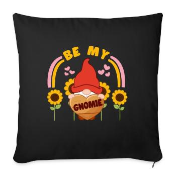 Be My Gnomie Yard Garden Gnome Idée cadeau - Housse de coussin décorative 45 x 45 cm - noir - Devant