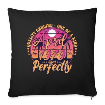 April 1970 anniversary 1970 Retro 1970 April - Sofa pillowcase 17,3'' x 17,3'' (45 x 45 cm) - black - Front