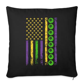 Amerikanischer Queue Sport Flagge Billard - Sofakissenbezug 45 x 45 cm - Schwarz - Vorne