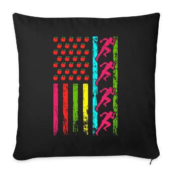 American Sports Flag Athletics 100 days - Sofa pillowcase 17,3'' x 17,3'' (45 x 45 cm) - black - Front