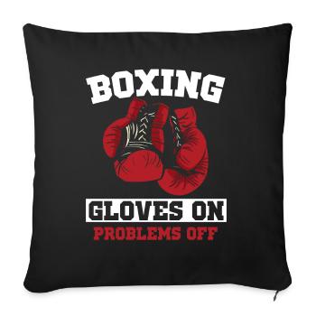 Gants de boxe aux problèmes de boxe sportive boxe - Housse de coussin décorative 45 x 45 cm - noir - Devant